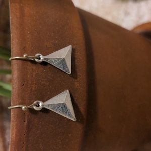 Triangle earrings Geometric necklace set